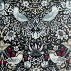 moda fabrics(モダ・ファブリックス)William Morris ウィリアムモリス シーチングラミネート生地＜Strawberry Thief＞(ストロベリースィーフ)いちご泥棒＜BLUE&WHITE(ブルー＆ホワイト)＞LAMI-8176-56