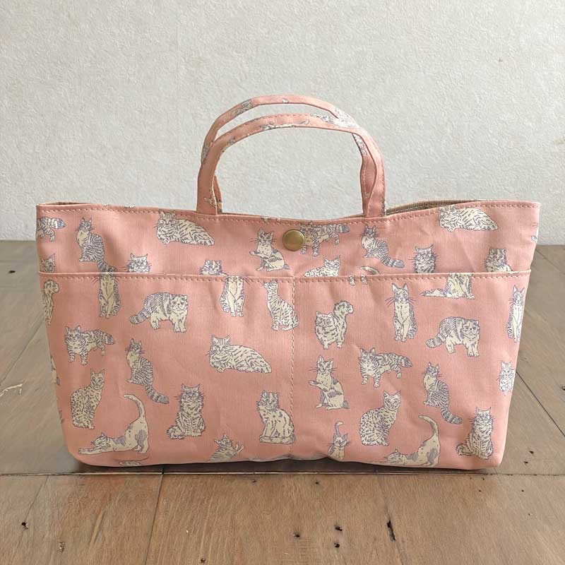 LIBERTYリバティプリントを使ったバッグインバッグ＜Meow＞(ミャオウ)PIピンク 222017