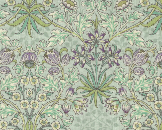 moda fabrics(モダ・ファブリックス)William Morris ウィリアムモリス シーチング生地＜HYACINTH 1900-1912＞（ヒヤシンス）GRASS LAVENDER グラスラベンダー 33496-66