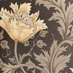 moda fabrics(モダ・ファブリックス)William Morris ウィリアムモリス シーチング生地＜Anemone＞(アネモネ)CHARCOAL チャコール 8380-16