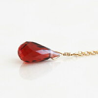 再再再再再入荷!【限定5点】K18ゴールドドロップガーネットペンダントネックレス18K18金天然石しずくシンプル赤華奢繊細レディース女性送料無料(ドロシーガーネットネックレス)【あす楽対応】【コンビニ受取対応商品】
