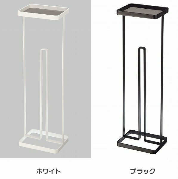 トレイ付きトイレットペーパースタンドタワーホワイトブラックtower