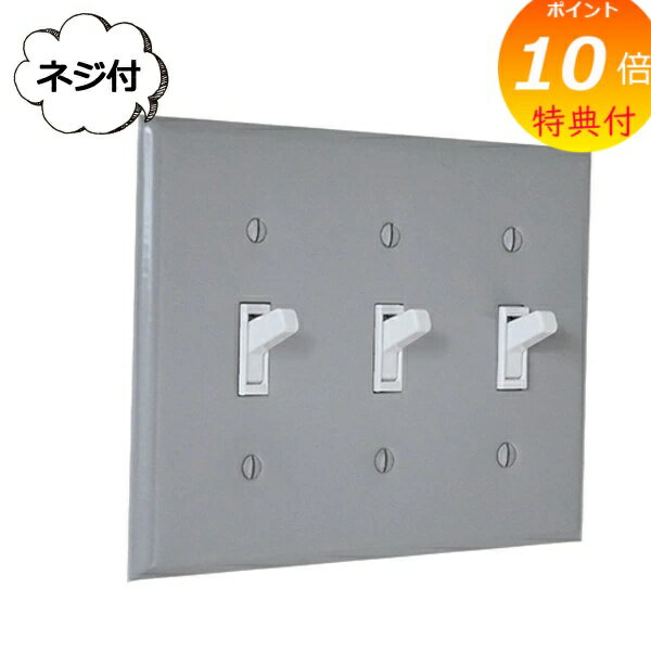 【特典付き】 3口スイッチプレート スチールグレー AXCIS アクシス JO221 リノベーション リホーム 施工 【取付電気工事必須】