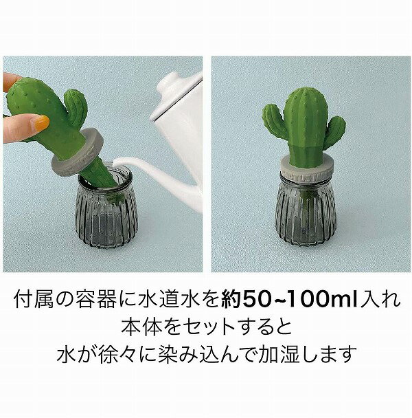 加湿器 潤いマスコット サボテン 加湿器 自然気化式 ブラウン グレー 雑貨 置き物 置物 オブジェ ガーデン雑貨 インテリア雑貨 小物 マスコット ミニチュア ミニ加湿器