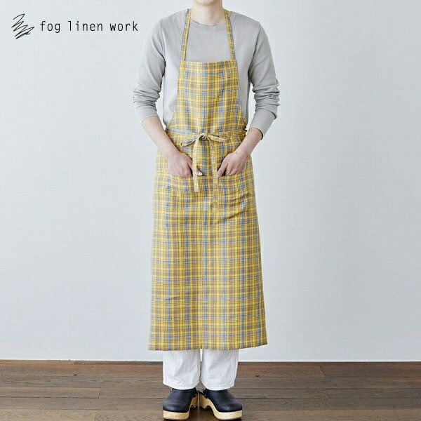 フォグリネンワーク　エプロン fog エプロン リネン フルエプロン アンバー イエロー fog linen work フォグリネンワーク LKA004-TC21 fog フォグ エプロン かわいい シンプル ナチュラル 前掛け リネン フォグ おしゃれ 北欧 麻【送料無料】