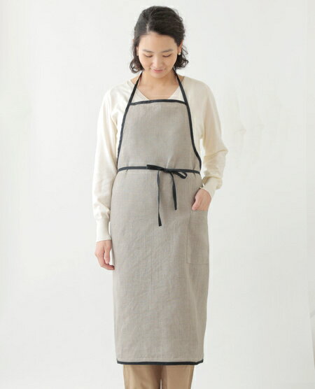 フォグリネンワーク　エプロン fog linen work フォグリネンワーク リネンパイピングエプロン ナチュラル N LKA117-N fog フォグ エプロン かわいい シンプル ナチュラル 前掛け リネン リネン100％ 麻 無地 布 ナチュラル おしゃれ 北欧 【送料無料】