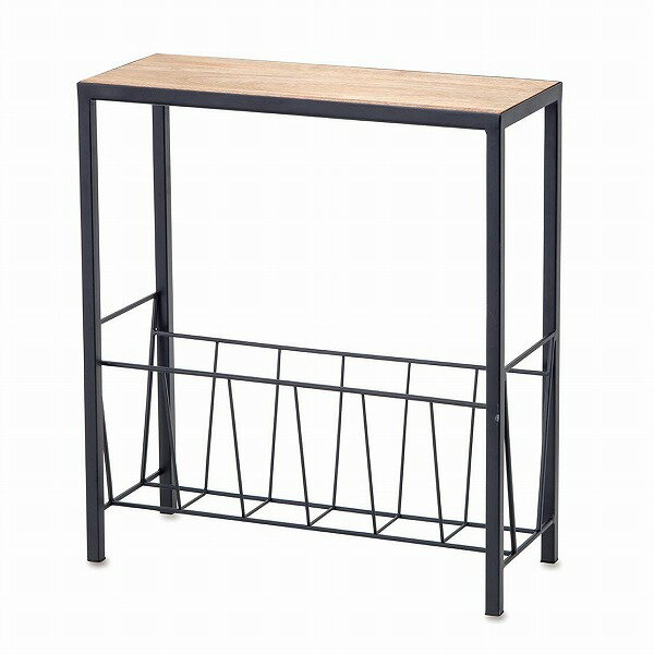 【特典付】 マガジンラック 収納ラック アンティーク風 アイアン ウッド 木製 ブラック ブラウン シンプル マガジンラック ディスプレイラック おしゃれ 雑誌 本 収納 ブックシェルフ 雑誌ラック リビング インテリア 【送料無料】 [2]