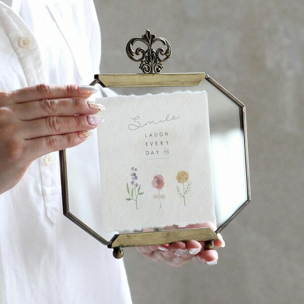 フォトフレーム LUXE イーゼルフォトフレーム オクタゴン 縦置き DRDS2390 写真 押し花 スパイス SPICE..