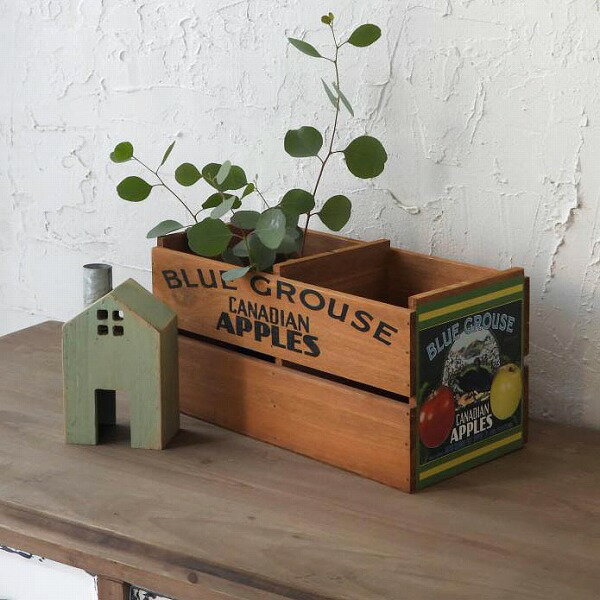 木箱 レトロ2升ボックス アンティーク風 azi-azi アジアジ CA-1029 ガーデンボックス ウッドボックス ..