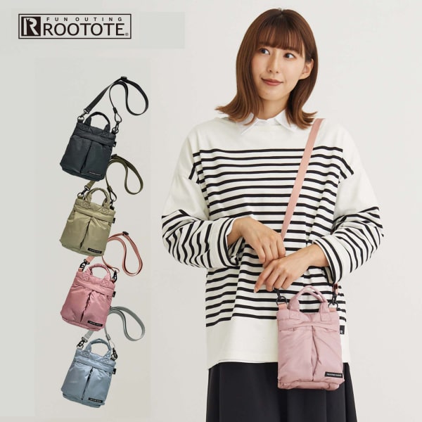 Rakuten - 1283 ルートート（ROOTOTE）SC.ベビールー.パフ-A (全4種) ミニトート 軽量 無地 ファスナー開閉 ミリタリー おしゃれ かわいい おすすめ シンプル 斜め掛け 肩掛け 2way トートバッグ ショルダバッグ レディース メンズ 小さめ 母の日 プレゼント