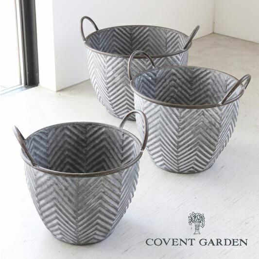 フラワーポット リーフ・ハンドルポット 3点セット アンティーク風 コベントガーデン COVENT GARDEN BP-02 フラワーポット 花 鉢 観葉植物 ガーデン雑貨 ナチュラルガーデンのサムネイル