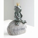 ガーデンマスコット ウィルカム・クラウンフロッグ カエル かえる 蛙 フロッグ FROG アンティーク調 TW-09 ガーデンマスコット ガーデニング 置き物 ...