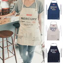 マーキュリー エプロン ビンテージエプロン スタンダード ワーク デニム アイボリー ネイビー mercury フルエプロン かわいい シンプル ナチュラル 前掛け リネン ワークエプロン キッチン 作業