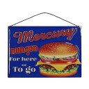 サインボード マーキュリー mercury デザインプレート ティンサイン バーガー BURGER ガーデンプレート ティンプレート ガーデンオーナメント ガーデンアイテム インテリア雑貨 壁飾り サインプレート アイアン おしゃれ 可愛い かわいい 北欧 アンティーク風