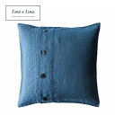 リーノエリーナ クッションカバー クッションカバー ベア シャド-ブルー ブルー 45×45cm c94 Lino e Lina クッション カバー 角型 45×45cm ボタン C98 【送料無料 ポイント10倍】