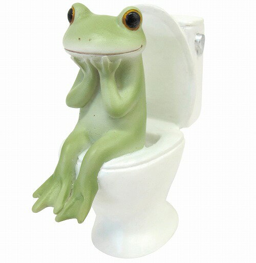 Copeau コポー トイレとカエル トイレ トイレット 小物 オブジェ カエル 置き物 置物 オブジェ 蛙 フロッグ FROG ガーデン雑貨 インテリア雑貨 小物 マスコット ミニチュア 71738