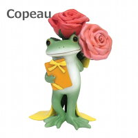 コポー Copeau バラとプレゼントを持つカエル ミドル ローズ 薔薇 バラ ROSE 72593 小物 オブジェ カエル 置き物 置物 オブジェ 蛙 フロッグ FROG ガーデン雑貨 インテリア雑貨 小物 マスコット ミニチュア