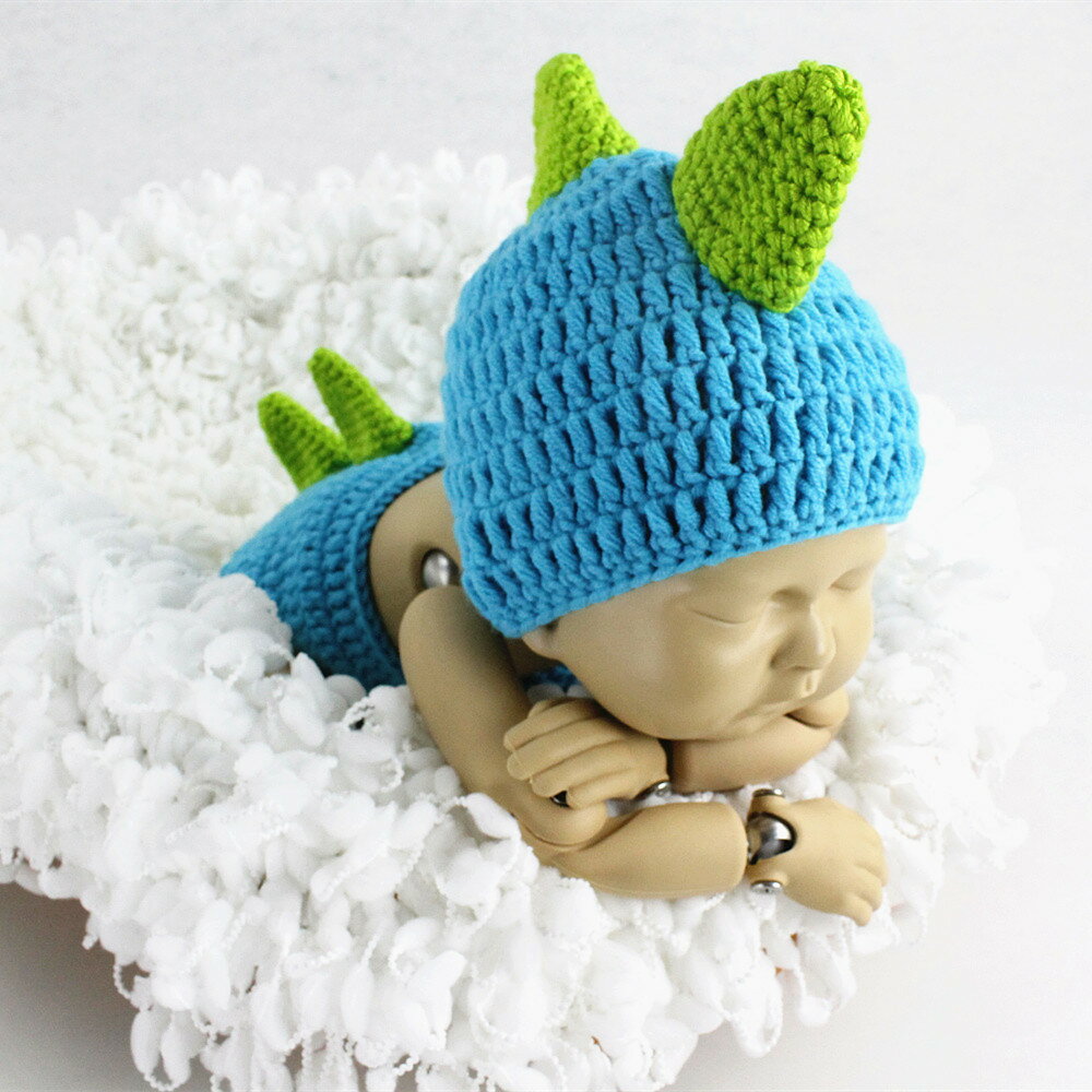 [楽天ランキング1位獲得]ベビー服 ベビー 恐竜 コスチューム 着ぐるみ セルフニューボーンフォト 新生児 男の子 赤ちゃん 寝相アート 衣装 仮装 写真撮影 記念写真 月齢フォト 新生児フォト 撮影用 出産準備 プレママ 初マタ ニット 出産祝い 輸入子供服 0ヶ月 3ヶ月 6ヶ月