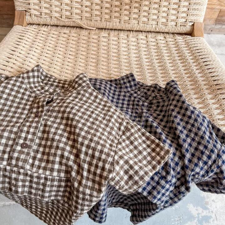 [楽天ランキング1位獲得]ベビー服 ベビー キッズ服 キッズ チェック ブラウス トップス シャツ 半袖 女の子 男の子 春 夏 春夏 秋 春服 夏服 秋服 80 90 100 110 120 130 子供服 子ども服 大人っぽい カジュアル ゆったり 高級感 1歳 2歳 3歳 4歳 5歳 6歳 mercuriusjapan-10000433 mercurius楽天市場店 サンプル画像2