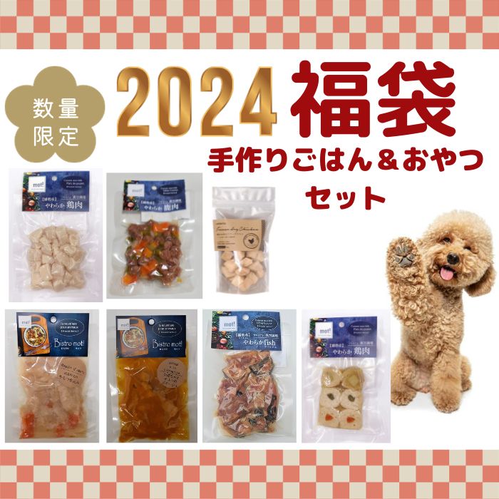 2024年福袋！健康手作りごはん＆おやつセット福袋福袋 ドッグフード おやつ トッピング チキン　無添加　国産　ヘルシー 犬用 猫用 FLF ハッピーバッグ 2024年