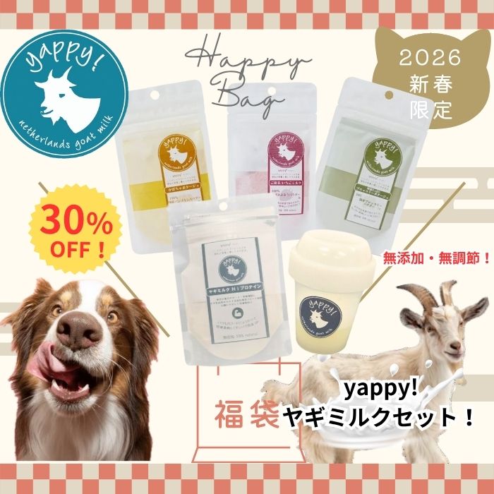 お得！2026年福袋　30％OFFyappy福袋　シェイカー付きオランダ産100％ヤギミルク福袋 2026年 ハッピー..