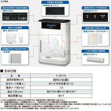 【7月中旬入荷】 業務用 空間除菌脱臭機 ジアイーノ(ziaino) F-JPL70 Panasonic(パナソニック) 【空気清浄機 空気を洗う 次亜塩素酸 除菌 脱臭 空間洗浄】適応面積約56畳 保育園 幼稚園 こども園 学童 施設 おすすめ 老人ホーム 保育