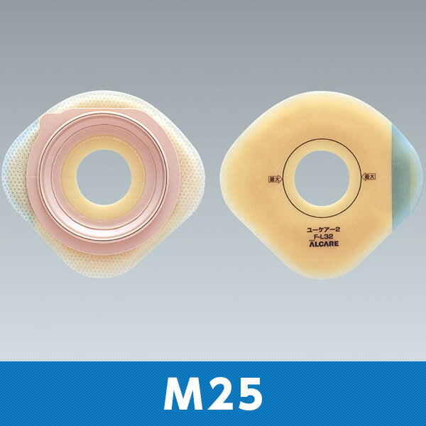 特徴 全面に皮膚保護剤を使用しているので、テープでかぶれやすい方にも安心です。 面板外周が薄く、体によくフィットし装着時の違和感を軽減します。 フラット面板 仕様 種類：M25 商品コードNo：16592 穴の大きさ：25mmφ ストーマ有効径：21〜24mm 面板サイズ：97mmx105mm 適応ストーマ袋：M 1函入数：5枚 こちらの商品は非課税となります。システムの都合上、税込と表記されております。ご了承ください。 サイズ表 種類 商品コードNo. 穴の大きさ ストーマ有効径 面板サイズ 適応ストーマ袋 M22 16591 22mmφ 16〜34mm （フリーカット） 97x105mm M M25 16592 25mmφ 21〜24mm 97x105mm M M28 16593 28mmφ 24〜27mm 97x105mm M L32 16594 32mmφ 27〜31mm 108x117mm L L36 16595 36mmφ 31〜35mm 108x117mm L L40 16596 40mmφ 35〜39mm 108x117mm L L45 16597 10mmφ 4〜44mm （フリーカット） 108x117mm L 65 16598 10mmφ 4〜64mm （フリーカット） 129x140mm 65　