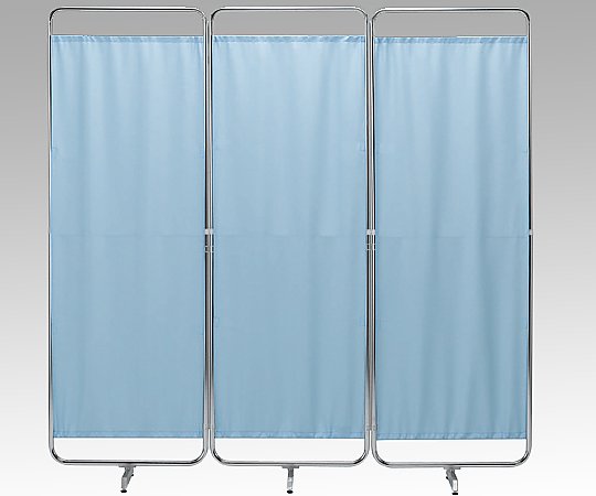 収納式カーテンスクリーン 1800x400x1800mm ブルー 1組 【大型商品】【後払不可】【同梱不可】【返品不可】
