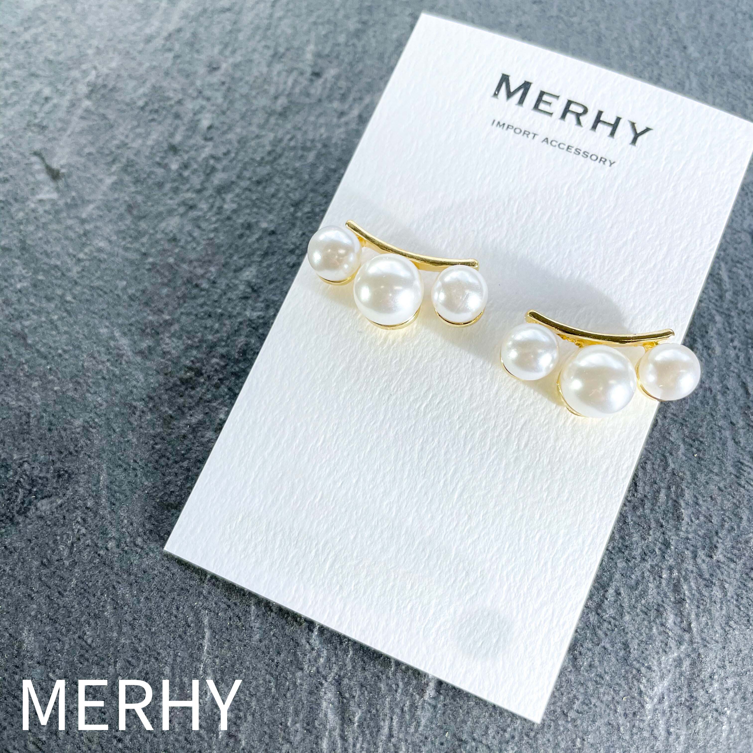 楽天MERHY 楽天市場店3連パールピアス パール 上品 ピアス 大ぶり シンプル デイリー カジュアル 女性 レディース 大人 綺麗め 人気 アクセサリー ギフト 誕プレ おしゃれ 可愛い ランキング メルウィー merhy 20代 30代 40代 インスタで人気 SNSで話題 ゴールド