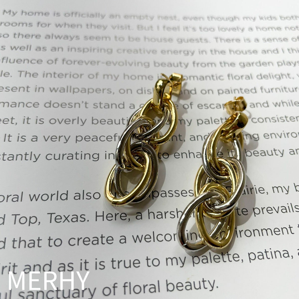 MIXカラーピアス03 ミックスカラー チェーン シルバー ゴールド上品 ピアス 大ぶり 揺れる シンプル デイリー カジュアル 女性 レディース 大人 綺麗め...