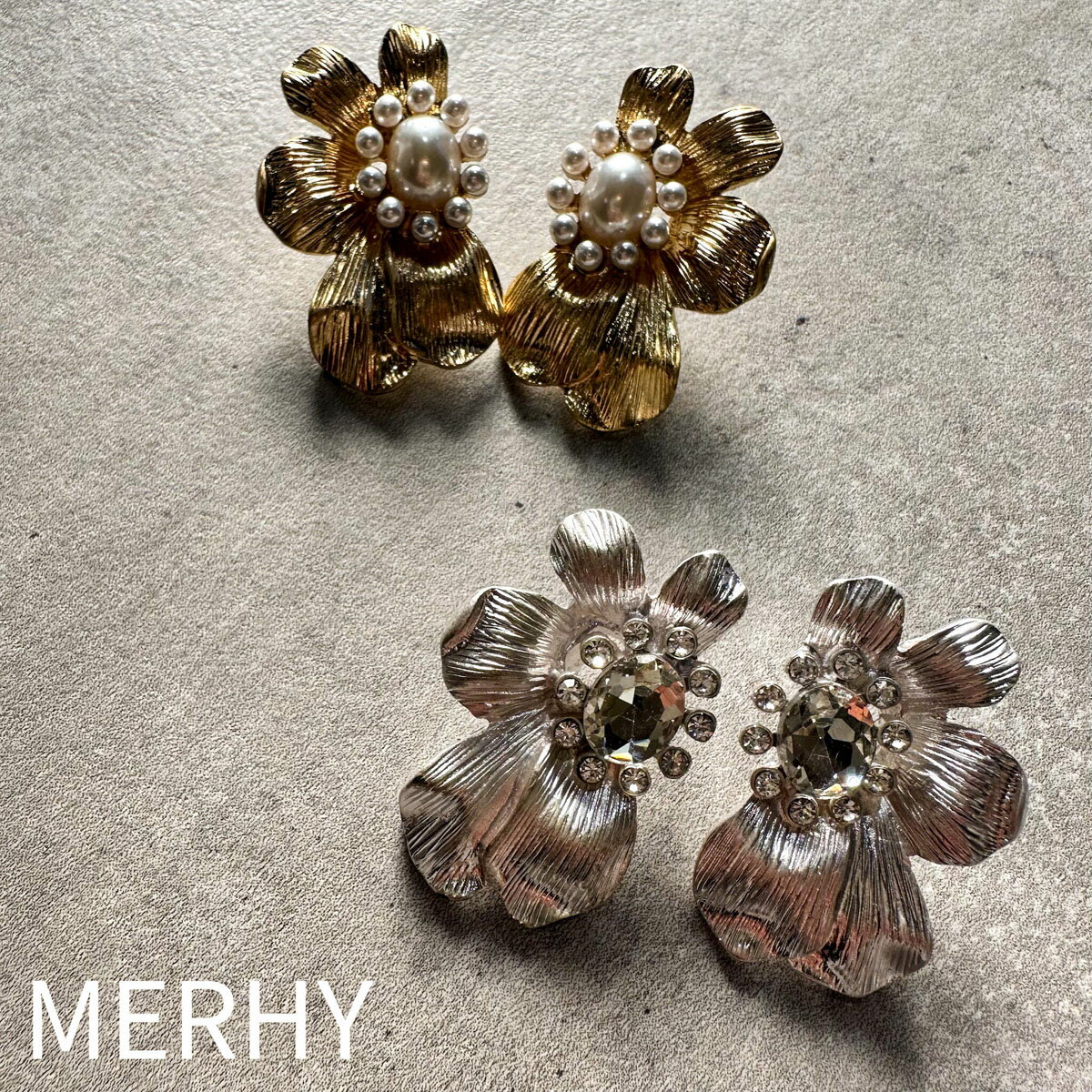 フラワーピアス W2202 フラワー 花 パール クリスタル 上品 ピアス 大ぶり シンプル デイリー カジュアル レディース 大人 綺麗め 人気 アクセサリー...