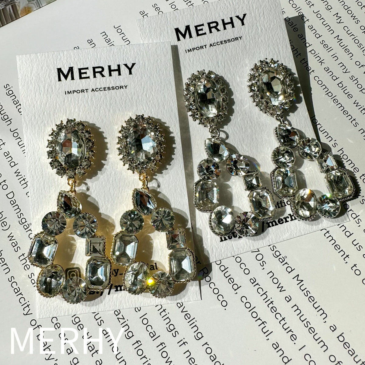 Royal ME56 クリスタル 上品 ピアス 大ぶり 華やか 揺れる セレモニー 結婚式 ウエディング 二次会 お呼ばれ プレ花 デイリー オケージョナル イ...