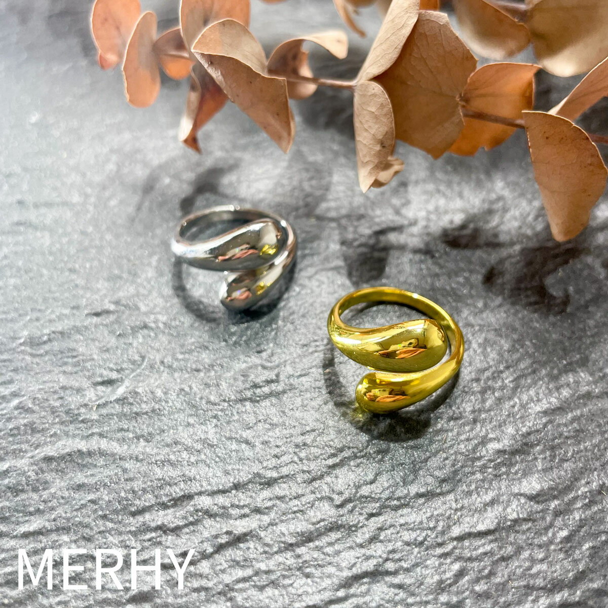 Rakuten - ring ME135 インスタで人気 シンプル 太め ゴツメ 指輪 リング 女性 大人 アクセサリー トレンド オシャレ カジュアル キレイめ かわいい 人気 ゴールド シルバー ランキング メルウィー merhy 韓国アクセ プチプラ フリーサイズ サイズ調整可 20代 30代 40代 50代