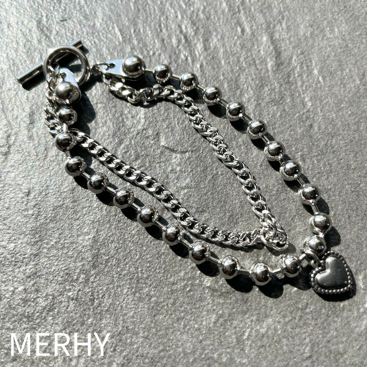 bracelet ME34 インスタで人気 シンプル ハート ブレスレット チェーン 女性 大人 アクセ アクセサリー ギフト トレンド オシャレ カジュアル ...