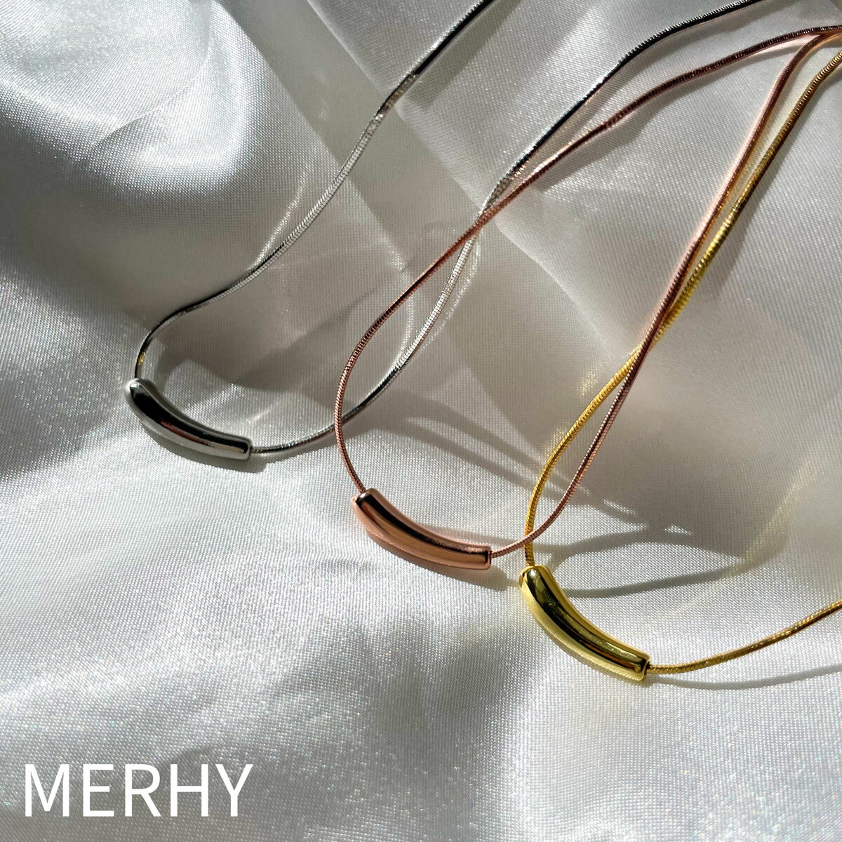 necklace ME51 インスタで人気 シンプル 華奢 ネックレス 女性 大人 アクセサリー ギフト トレンド オシャレ カジュアル キレイめ かわいい 人気 ゴールド シルバー ピンクゴールド ランキング メルウィー merhy 韓国アクセ プチプラ 20代 30代 40代 50代 サイズ調整可のサムネイル