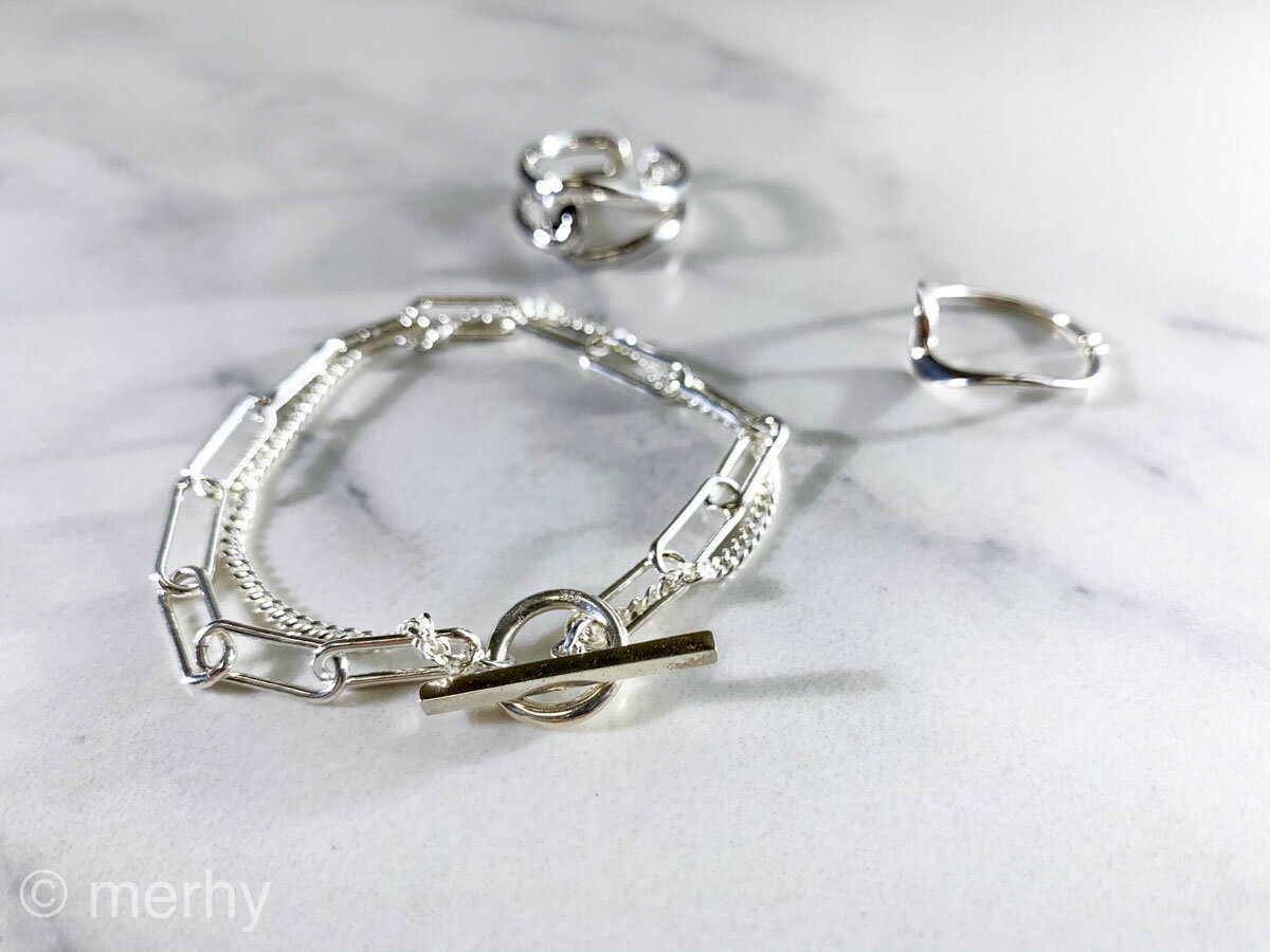 Rakuten - bracelet ME08 Silver925 シルバー925 インスタで人気 マンテル シンプル ブレスレット チェーン 女性 大人 アクセサリー ギフト トレンド オシャレ カジュアル キレイめ かわいい 人気 シルバー メルウィー merhy 韓国アクセ プチプラ 20代 30代 40代 50代 華奢 金アレ