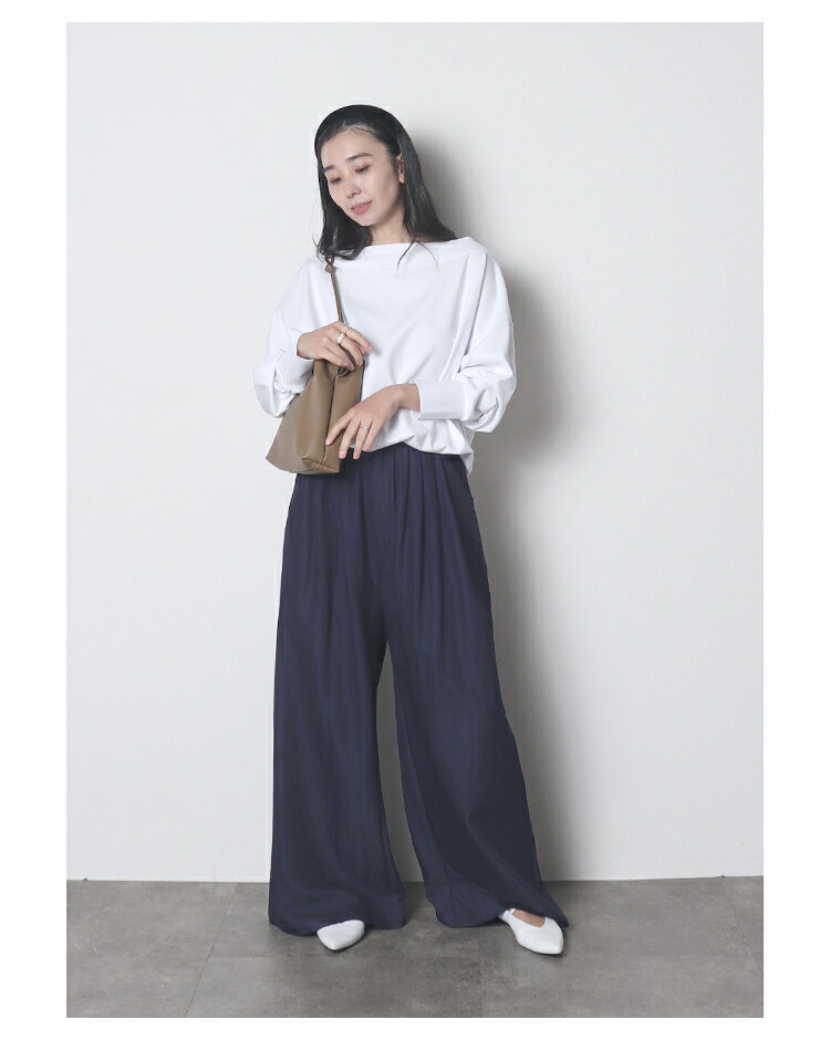 細タックワイドパンツ（3枚目）