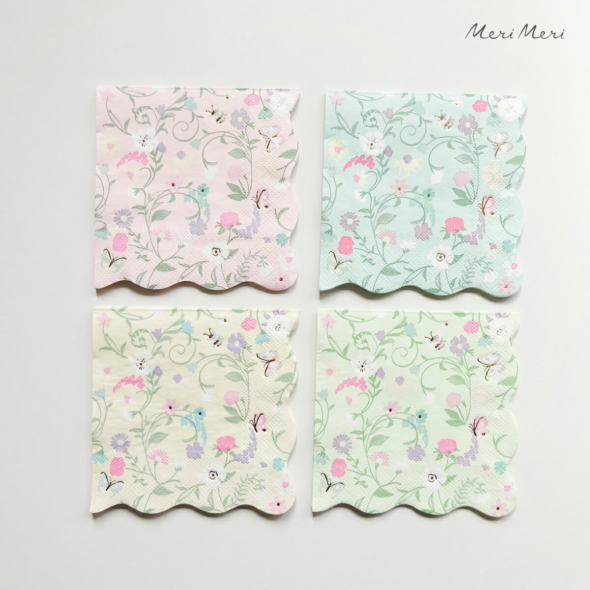 【ラデュレ】ペーパーナプキン かわいい ダイカット 紙ナプキン バースデーパーティ 誕生日会 誕生日 テーブルコーディネート 女の子 キッズ デコパージュ merimeri メリメリ サプライズパーティ Ladur?e Floral Small Napkins