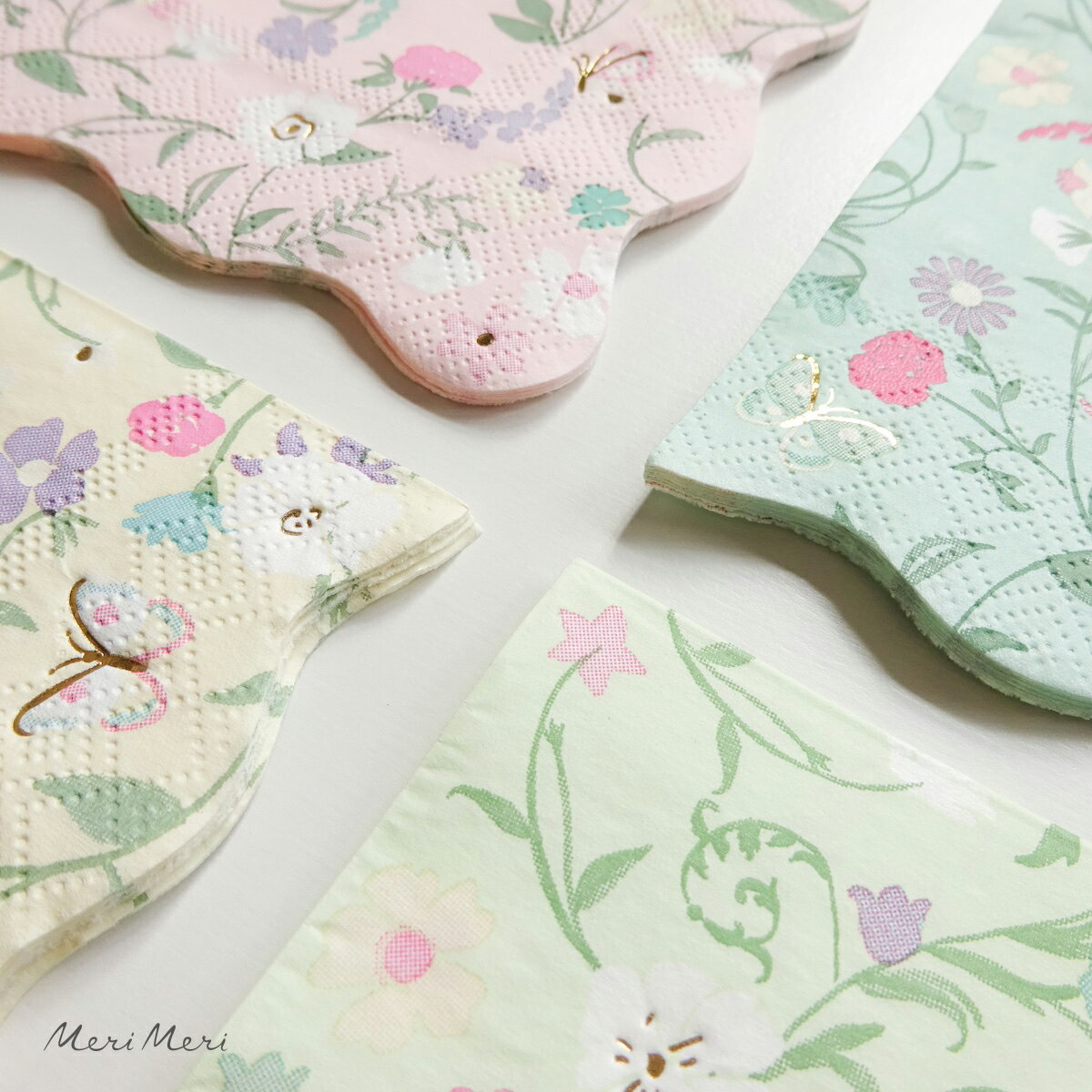 【ラデュレ】ペーパーナプキン かわいい ダイカット 紙ナプキン バースデーパーティ 誕生日会 誕生日 テーブルコーディネート 女の子 キッズ デコパージュ merimeri メリメリ サプライズパーティ Ladur?e Floral Small Napkins