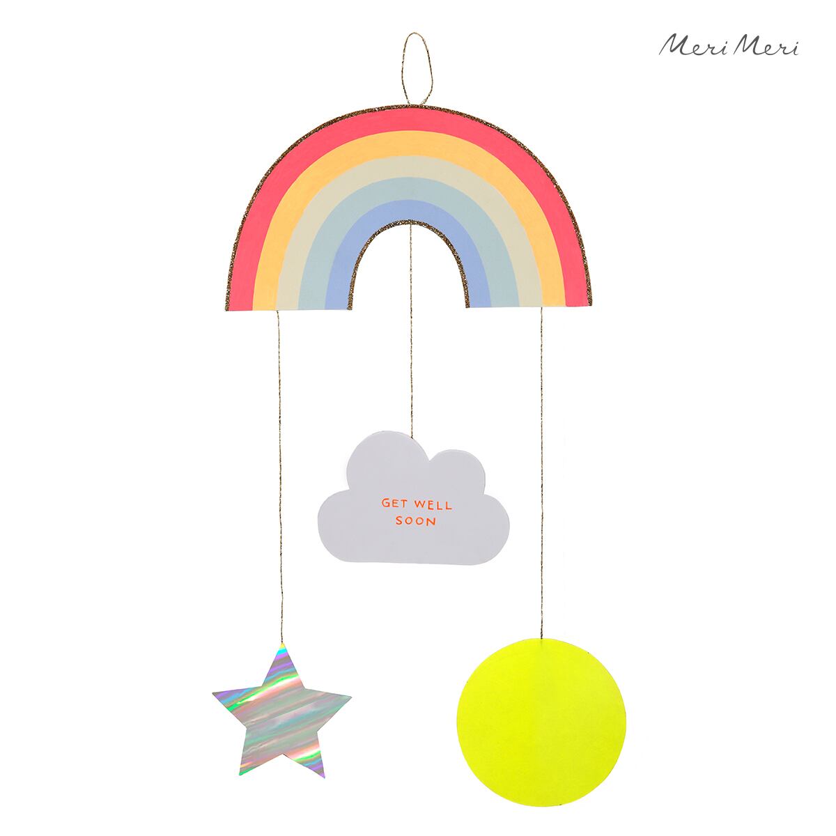 樂天商城 - Meri Meri メリメリ グリーティングカード 天気 虹 星 レインボー スター グリッター お見舞い グリーティングカード 16-0191J GET WELL SOON MOBILE CARD