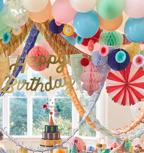 ミニファンガーランド バースデーガーランド 装飾 かわいい おしゃれ 誕生日会 飾り付け 男の子 女の子 誕生日パーティ バースデーデコレーション merimeri メリメリ 子供部屋 Mini Fan Garland