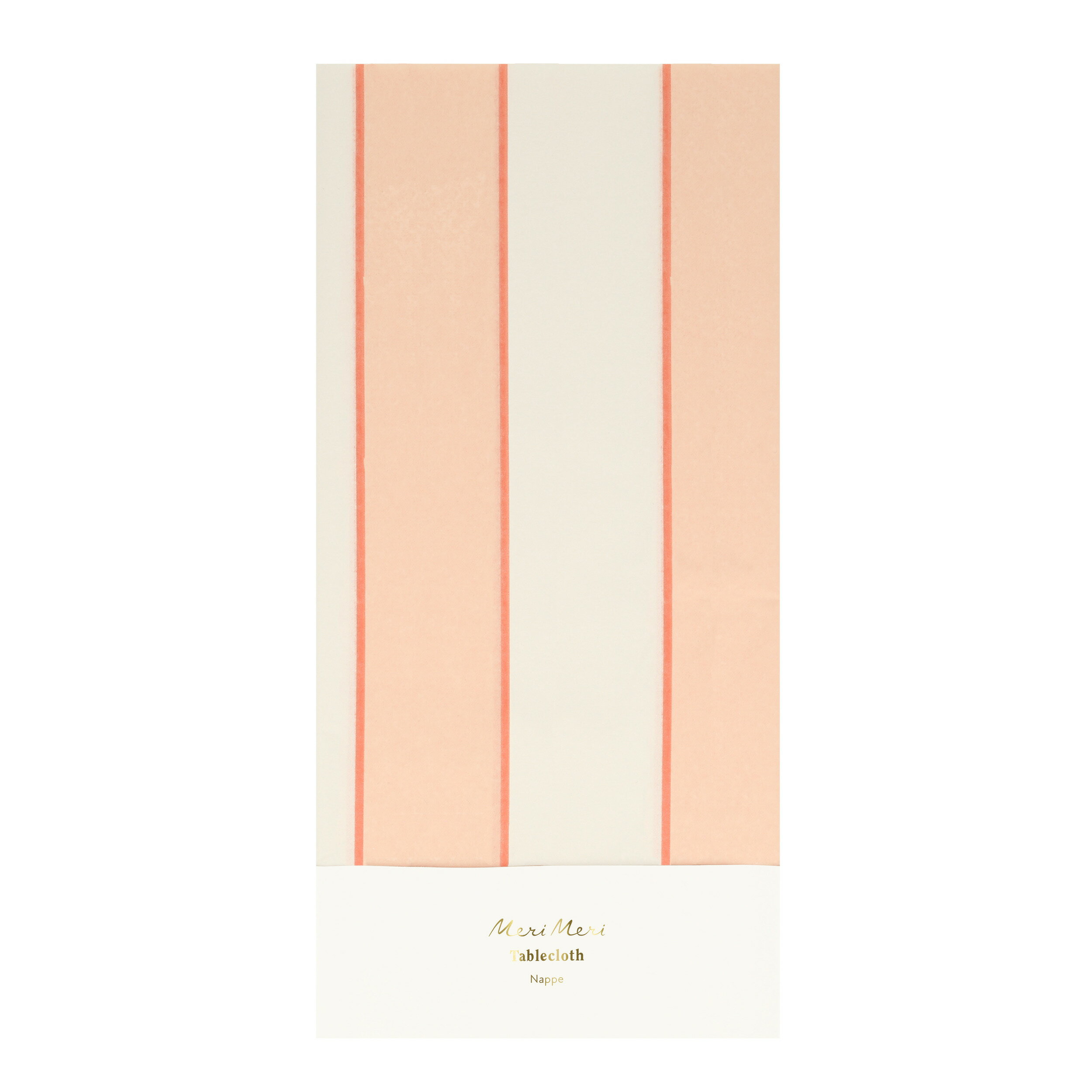 乐天商城 - Meri Meri メリメリ ペーパー テーブルクロス ピーチ ピンク ストライプ Peach Stripe Tablecloth 274667