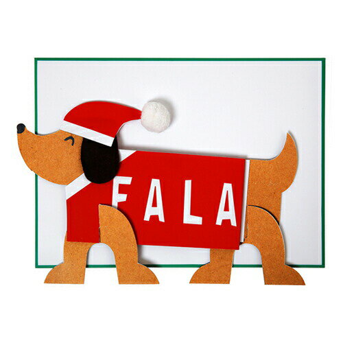 【クリスマス】　クリスマスカード　ドッグ　ポップなDog Santaの折りたたみ式カード　クリスマス　カード　グリーティングカード　 xmas クリパ ホームパーティ クリスマスグッズ(3)