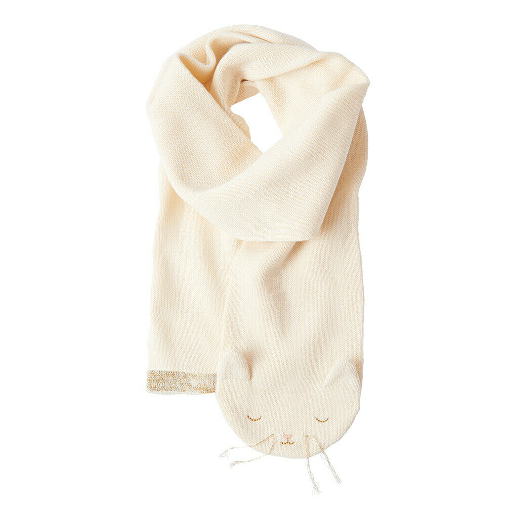 CAT Knitted Scarves Organic cotton. キャット　ニット　マフラー　オーガニックコットン サイズ(約/cm):132 x 15.9 x 2.5