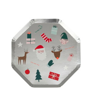 【クリスマス】　Festive Icon Plates Side　フェスティブアイコンサイドプレート ペーパープレイト　紙皿　取り皿　取分け皿　クリスマスパーティ　クリスマステーブル　クリスマスグッズ　テーブルコーディネイト　パーティグッズ　 xmas ホームパーティ