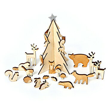 Meri Meri メリメリ アドベントカレンダー Wooden Woodland Advent 森のアドベント アドヴェント カレンダー クリスマスグッズ 木製 シーズングリーティング ギフトにも
