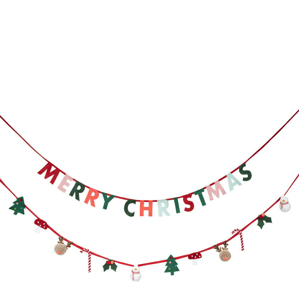 【クリスマス] ガーランド クリスマスガーランド Festive Felt Motif Garland 祝祭フェルトモチーフガーラン クリスマスデコレーション xmas クリパ ホームパーティ クリスマスグッズ 子供部屋