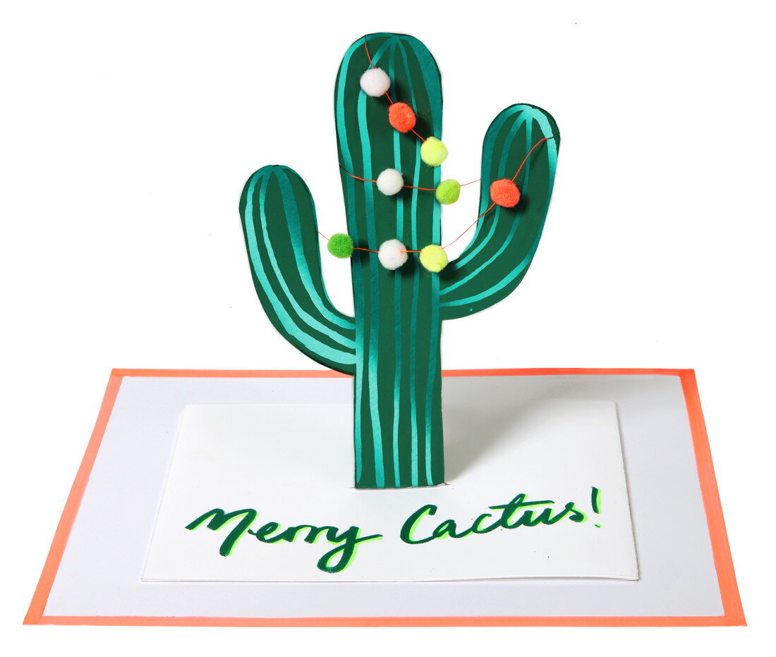 【クリスマス】クリスマスカード MERRY CACTUS CARD　折りたたみ式カード クリスマスパーティ 飾り付け..