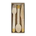 Meri Meri メリメリ Gold Wooden Cutlery Set