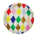 Meri Meri メリメリ ペーパープレート 直径約22.7cm Harlequin 124129 (45-1215) 8個入 パーティー紙皿 使い捨て紙皿 紙皿おしゃれ 紙皿かわいい ホームパーティー